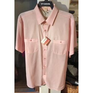 New McGregor Pink Shirt Button Up Short Sleeve‎ Men's Size XL Vintage 60s